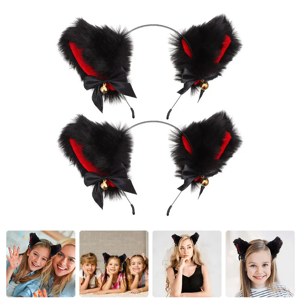 2Pcs Stylish Hairband Cat Ear Design for Girls Women Party Wear Comfortable Soft Lightweight One Size Fits Most Festival