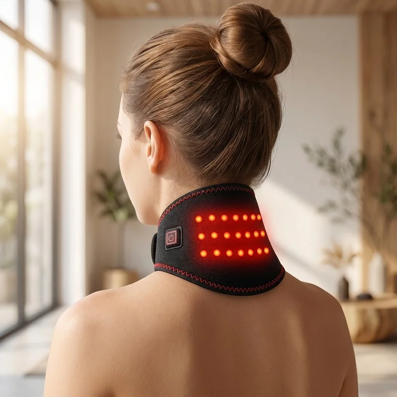 

Electric Red Light Heating Neck Belt 660-850nm Infrared Therapy Neck Pain Relief Cervical Protection Neck Vibration Massage Pad