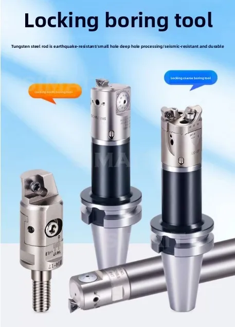 BT40 Threaded Lock Micro Boring Head, Adjustable Fine Boring Tool, Anti-Vibration Carbide Bar Set
