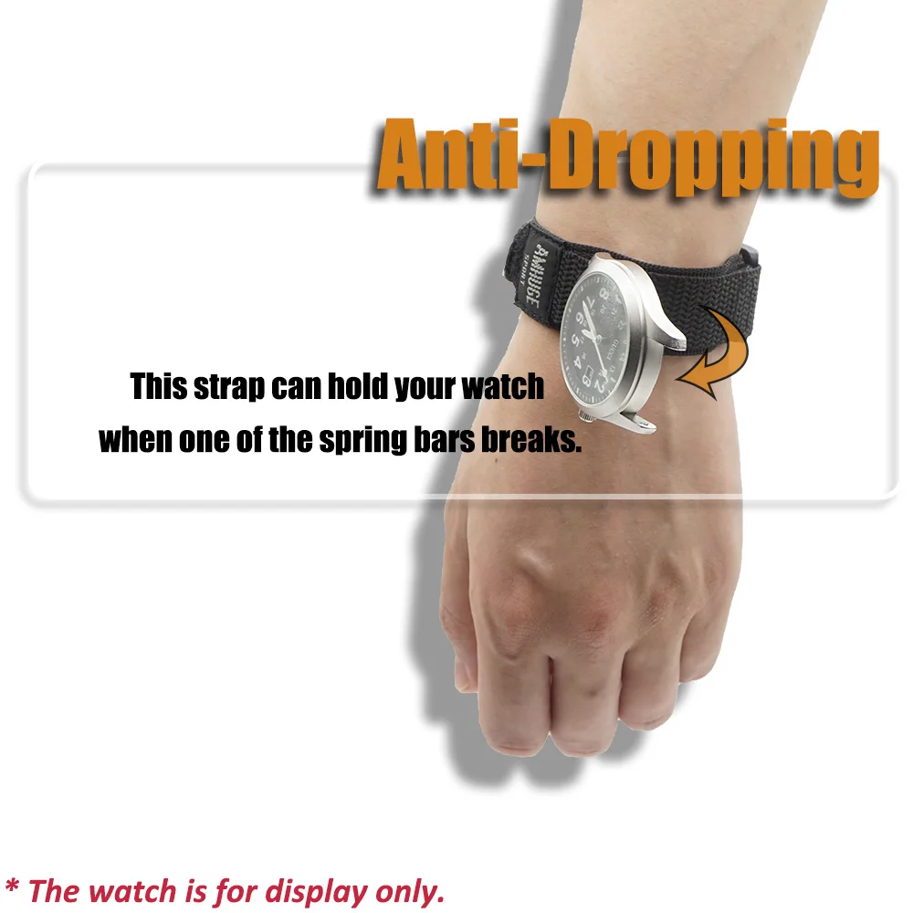 Amضخم 18 مللي متر 20 مللي متر 22 مللي متر هوك وحلقة النايلون الرياضة حزام (Watch) ساعة حزام مقاوم للماء وفي الهواء الطلق مع مشبك من البلاستيك