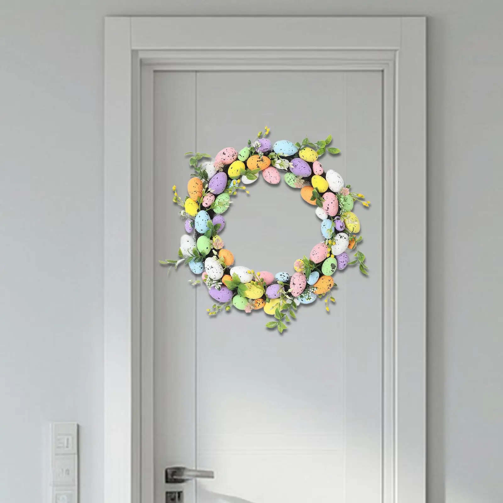 

Пасхальный венок с разноцветными яйцами, искусственная цветочная гирлянда, центральное украшение, 35 см, осенне-весенний цветочный венок для дверей и окон