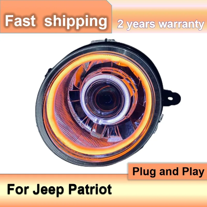 Car Accessories for Jeep Patriot Headlights 2011-2015 Jeep Patriot Front Light DRL Turn Signal High Beam Projector Lens