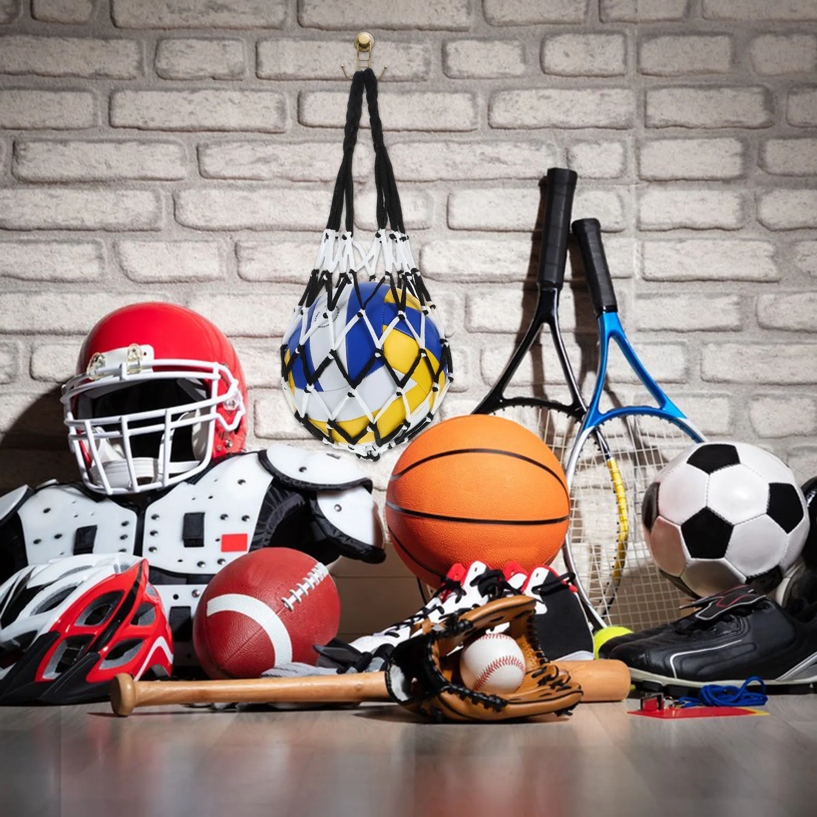 

2 Pcs Football Bag Net Basketball Carrying Bags Nylon Carrier Pouches Individual