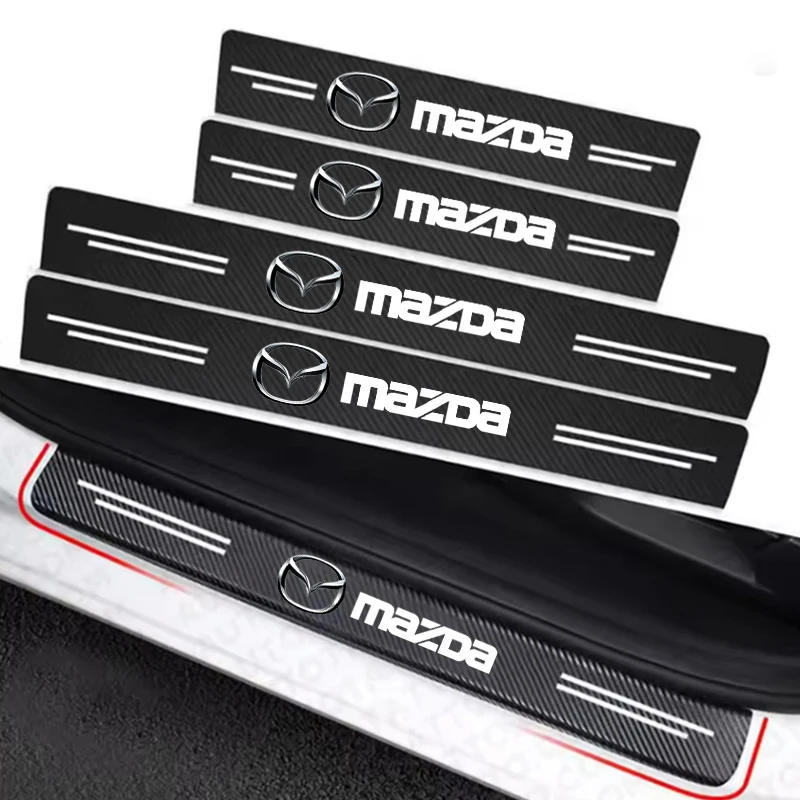 

Car Carbon fiber Door Sill Welcome Pedal Stickers for Mazda 3 bk bl bj bn 323 Axela Atenza CX-3 CX-4 CX5 CX-7 CX-9 Accessories