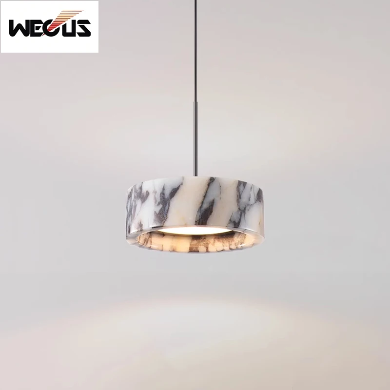 

New Bedside Mini Pendant Light Bulgari Style Luxury Stone High End Aesthetic Artistic Lighting for Bedroom Living Room Corridor