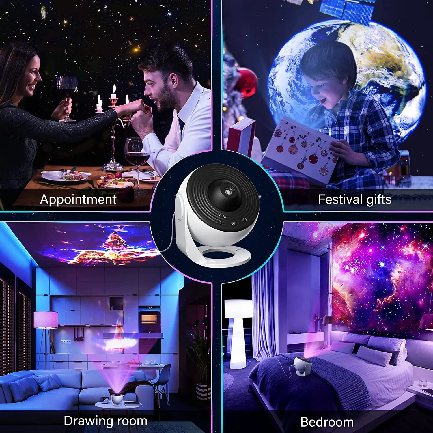 12 IN 1 Galaxy Star Projector LED Night Light Planetarium Starry Sky Projector Lamp for Bedroom Ceiling Room Decor Kids Gifts