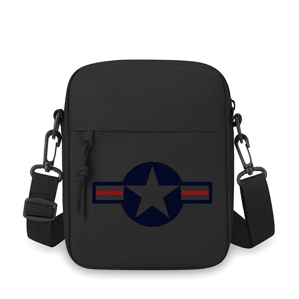 Star design emblem with red lines Men Crossbody Bag Single Shoulder Women Cartoon Anime Film Printing Design Unisex