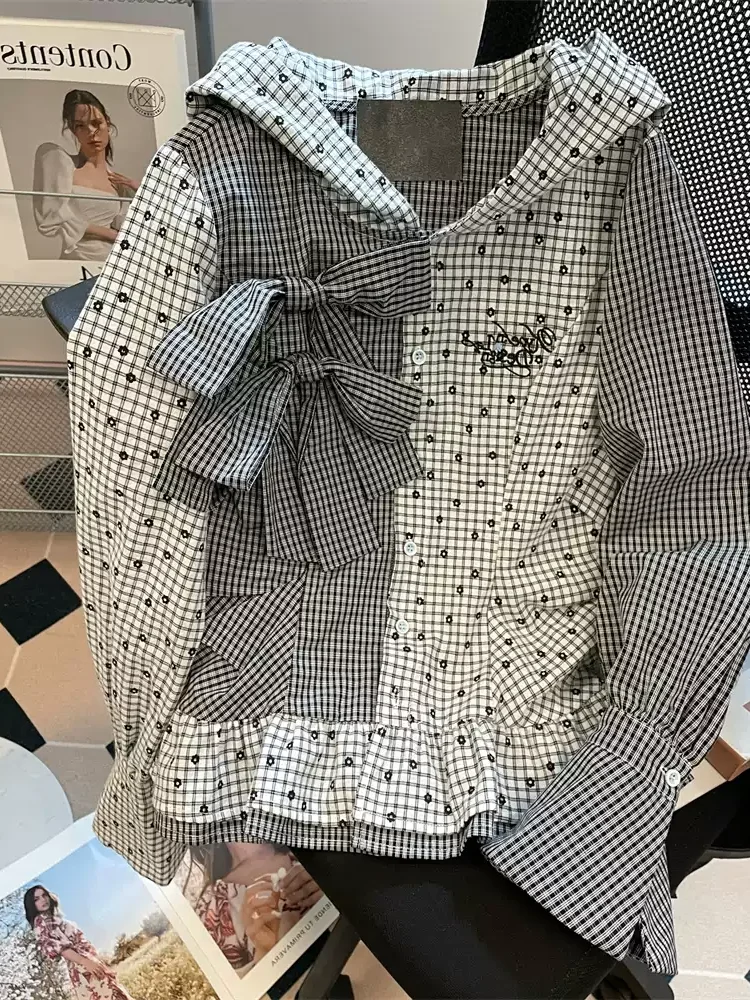 

Женская серая сетчатая повседневная рубашка с капюшоном и длинными рукавами Y2K American High Street 2000-х годов, модная верхняя одежда в стиле ретро для колледжа, новинка