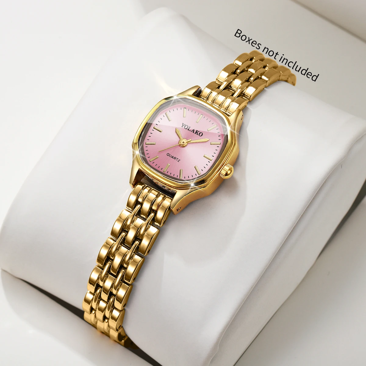 Elegant Square Dial Women's Watches Golden Bracelet Strap Quartz Wristwatch Relogio Feminino Girls Clock GiftWithout Box