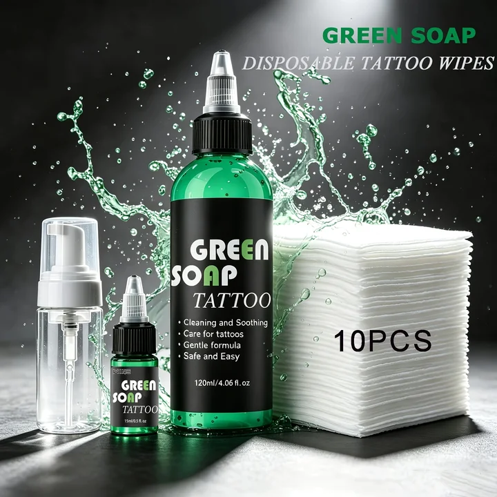 Tattoo Green Soap and Blue Soap Tattoo & Piercing Cleanser for Tattoo Studios, Tattoo Artist & Beginner