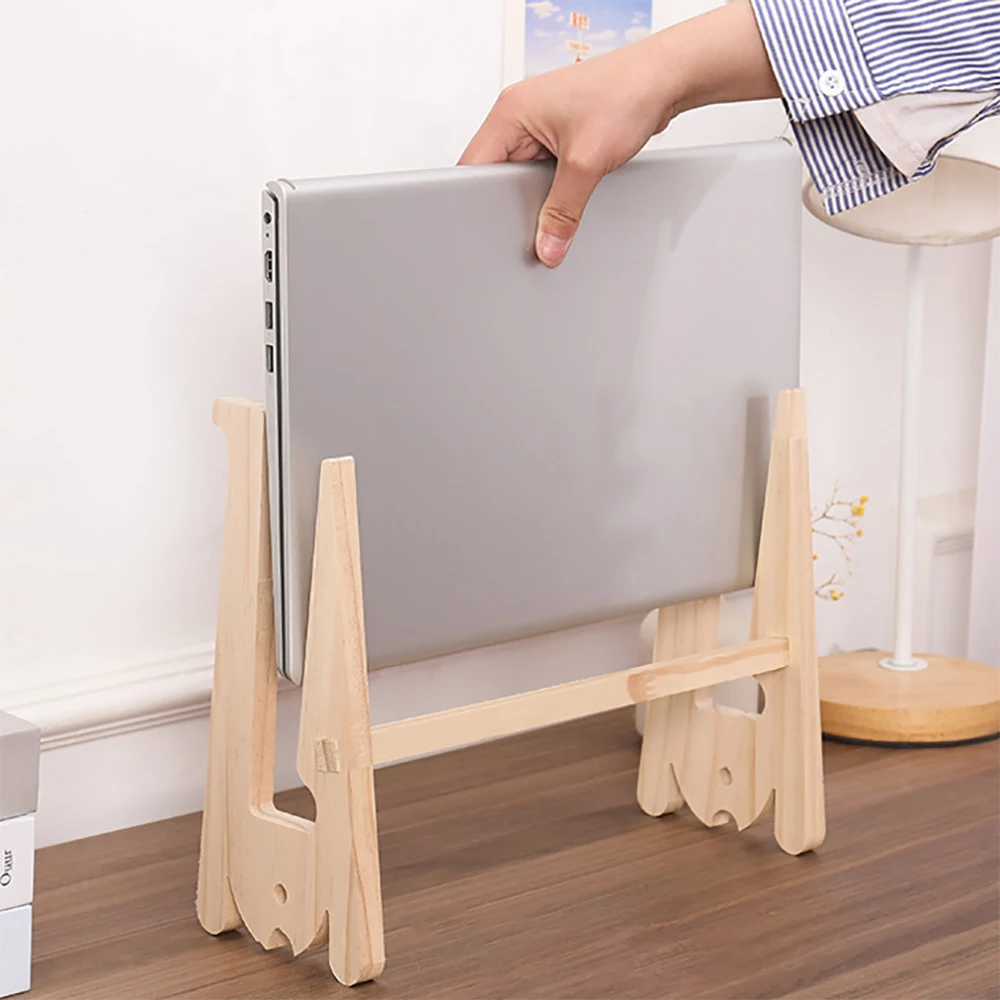 Universal Laptop Stand Notebook Riser Wood Support Adjustable Height Desk Portable Heat Dissipation Ergonomic Design Study Work