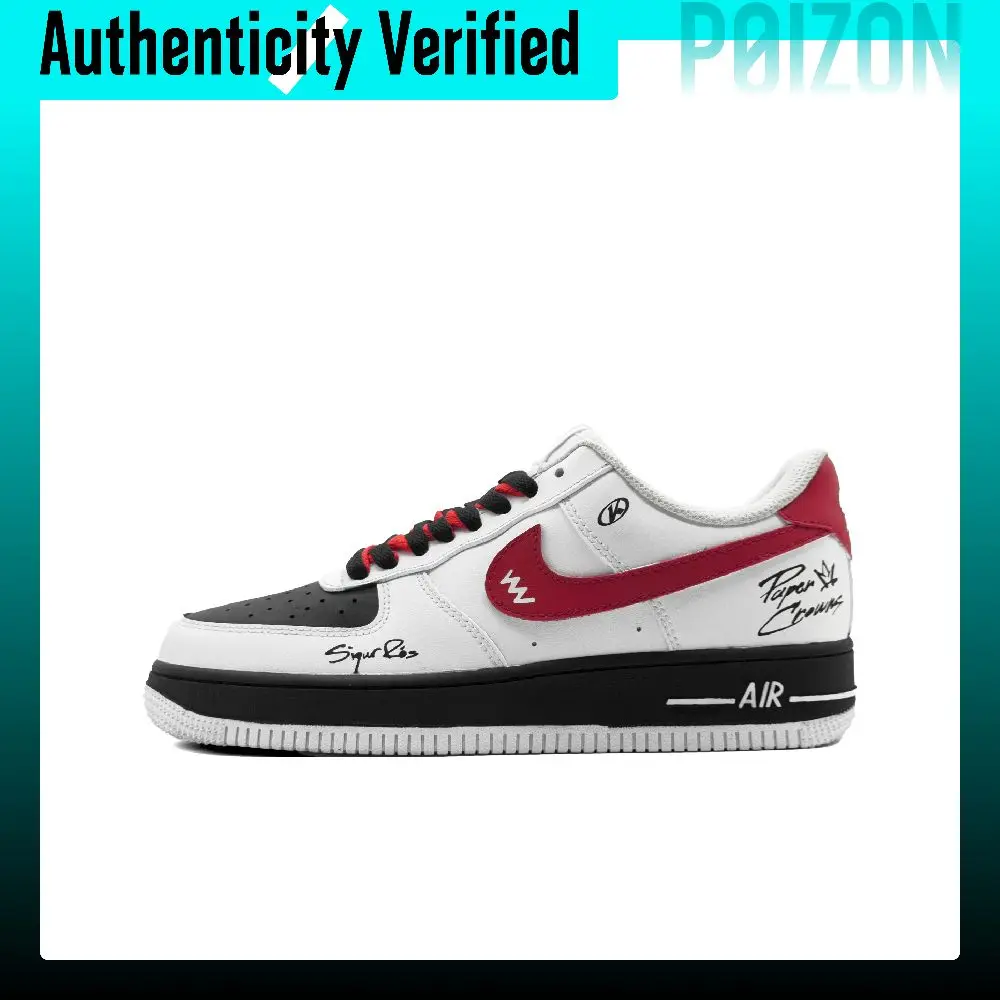 Zapatillas Nike Air Force 1 para skate, modelo de caña baja para mujer, en color blanco, negro y rojo, DD8959-100 (Team430).