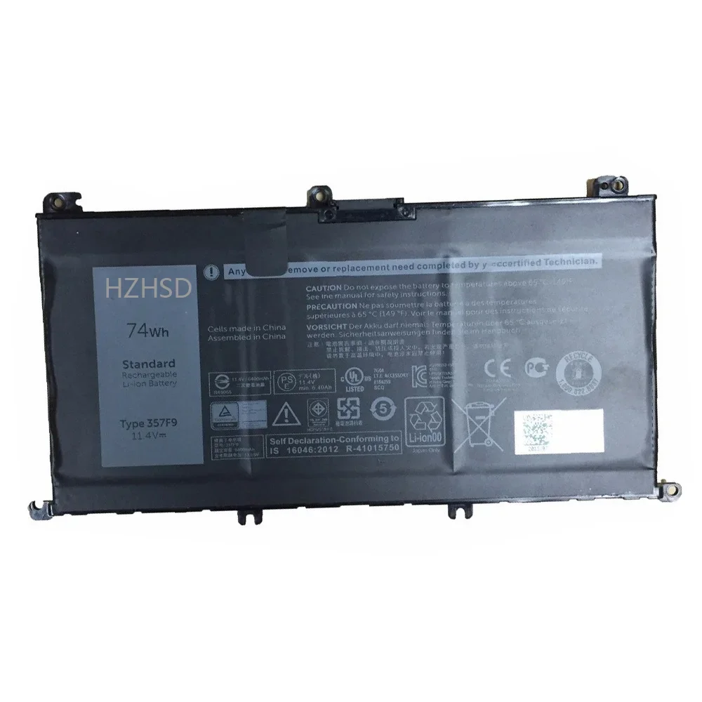 Imagem -04 - Bateria do Portátil Original para Dell 357f9 11.4v 74wh Dell Inspiron 15 7559 7000 7557 7567 7566 5576 5577 P57f P65f Ins15pd1548b 1848b