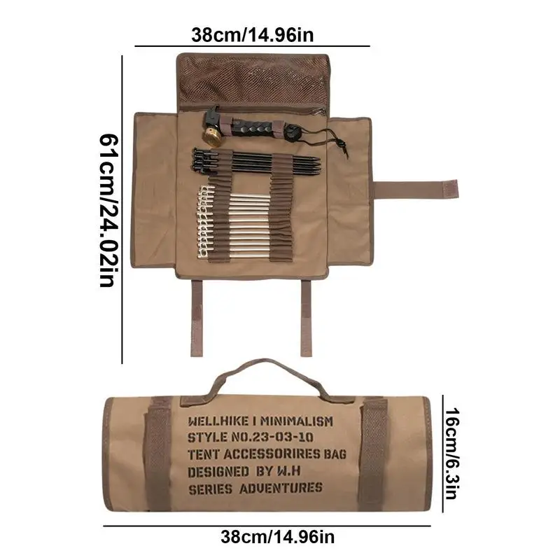 Robuste Zeltpfahl-Tasche, robuste Aufbewahrungstasche für Camping, Hammer, Nagel, tragbare Peg-Halterung, faltbares Zeltzubehör
