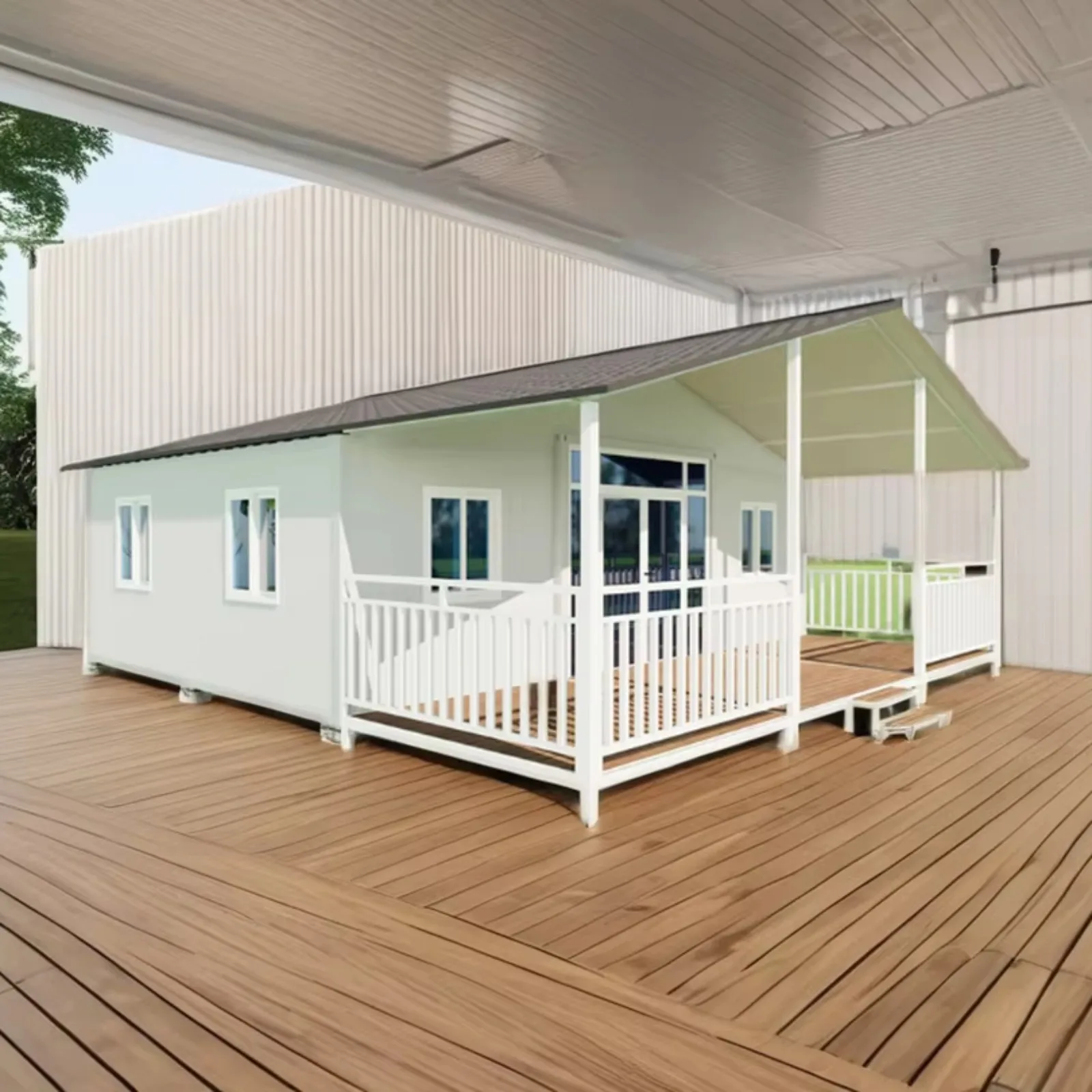 Expandable Foldable Prefabricated Container House Tiny Home With Terrace For Resort Granny Flat
