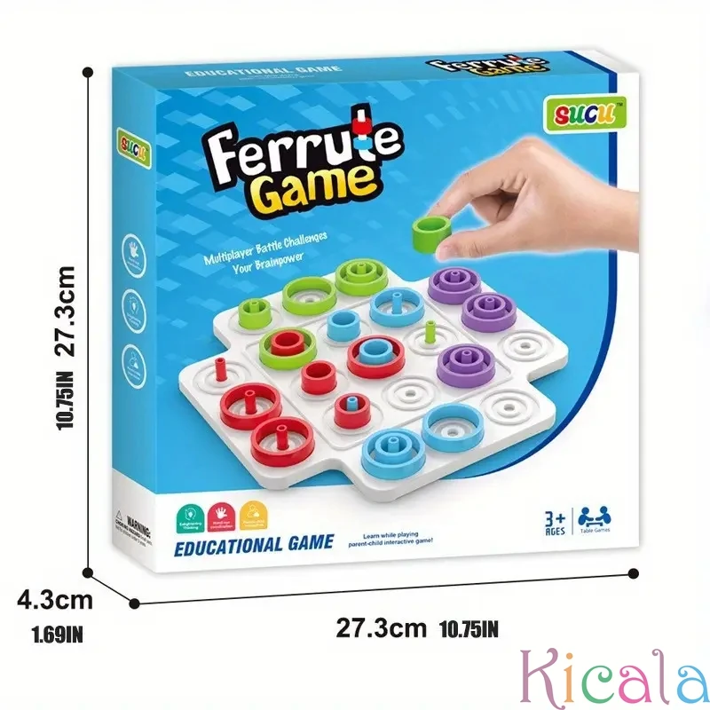 Board Game Early Childhood Teaching Tic-tac-toe Fun Loop Game Color Cognitive Interactive Puzzles Board Game Ferrule Chess Toy