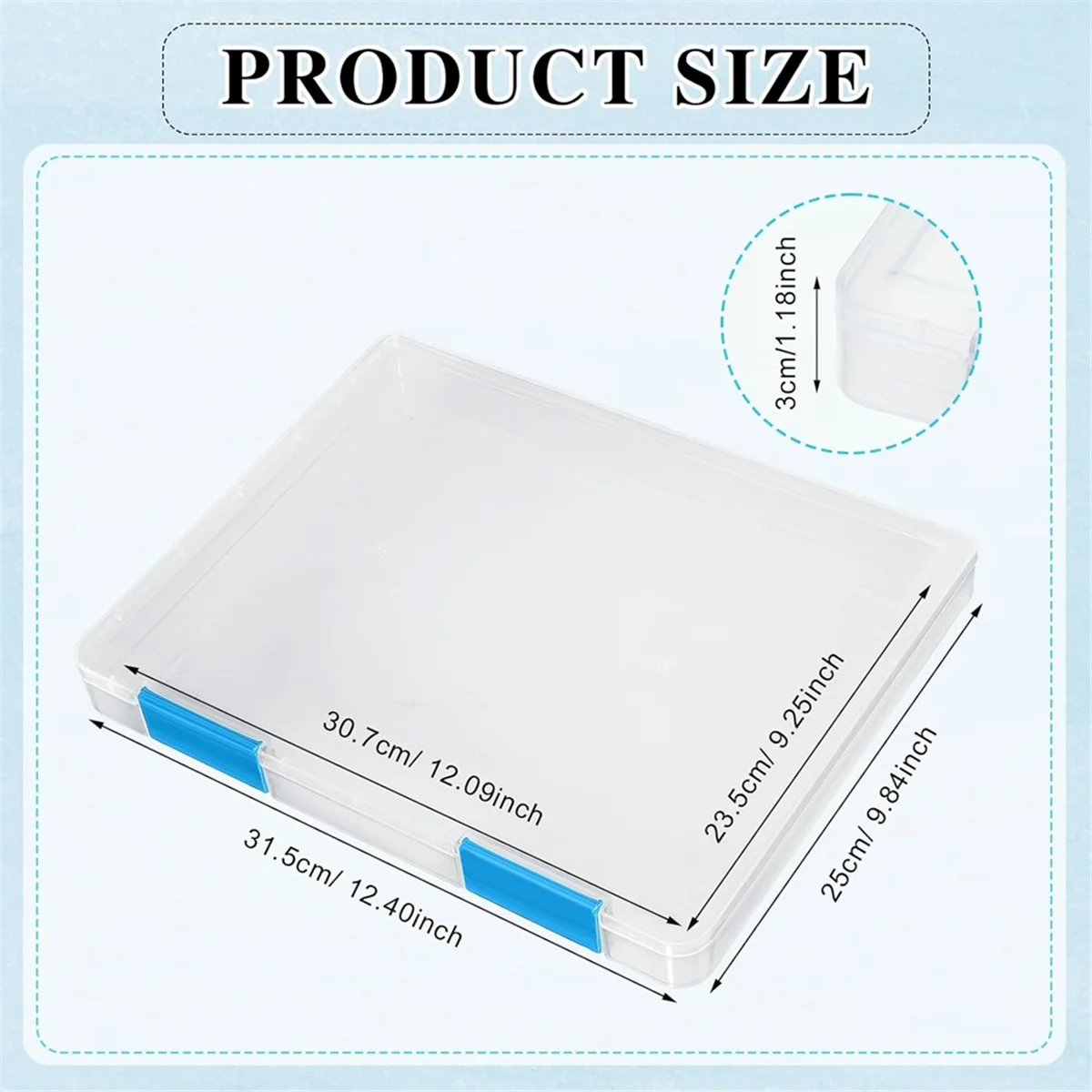 

SNNE-r6 Pcs Clear A4 File Box Document Plastic Storage Box Case Board Containers Magazine Protector File Holder with
