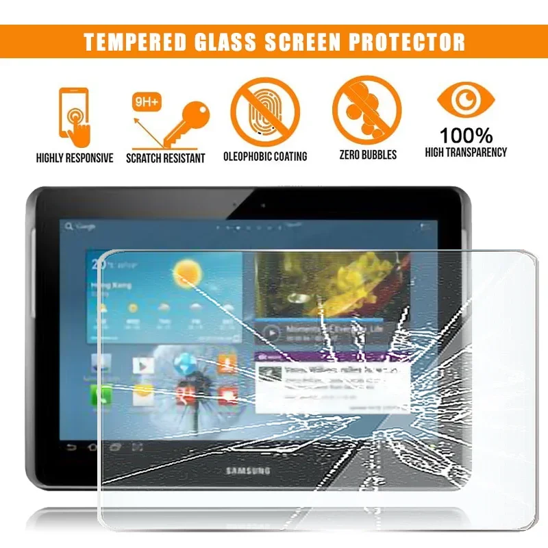 

For Samsung Galaxy Tab 2 p5100 10.1" Tablet Tempered Glass Screen Protector Scratch Resistant Anti-fingerprint Film Cover