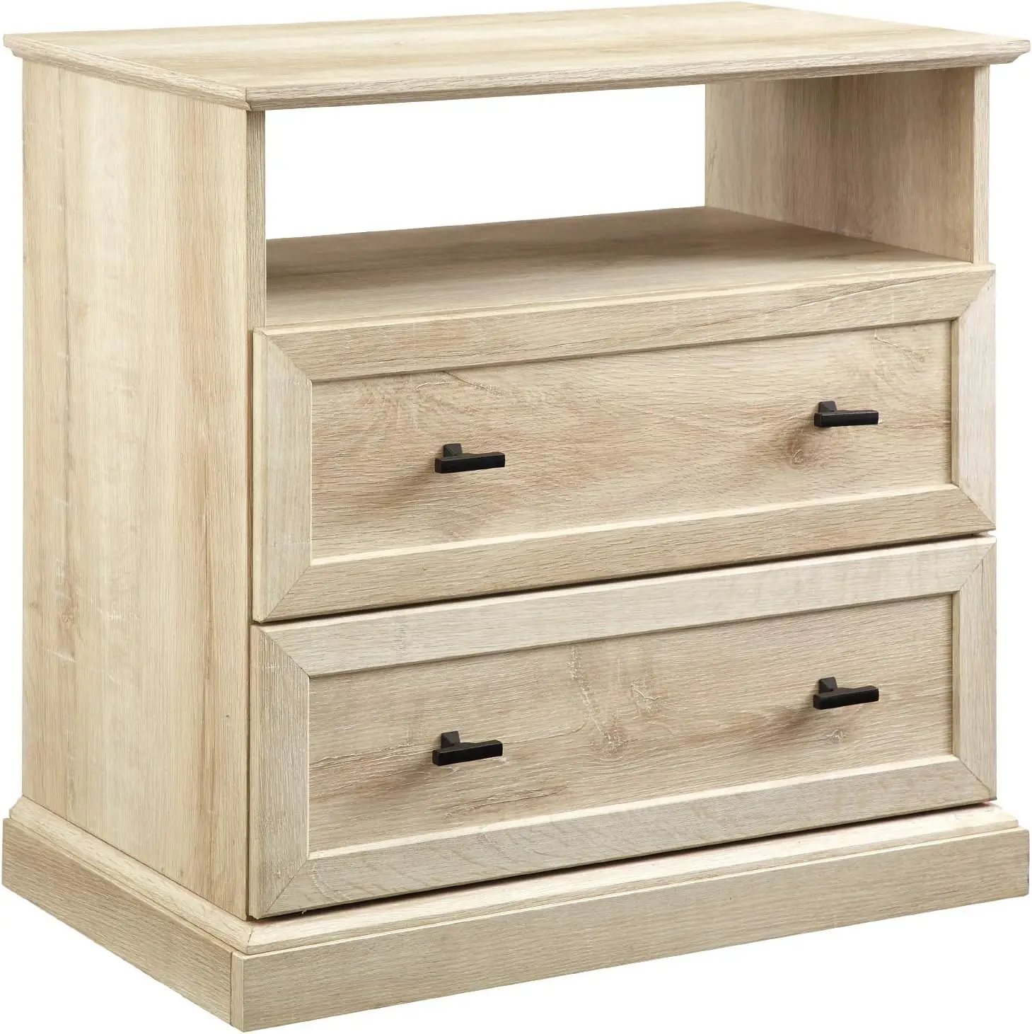 

Edison Traditional Classic 2-Drawer Nightstand Bedroom End Side Living Room Storage Small Table, White Oak