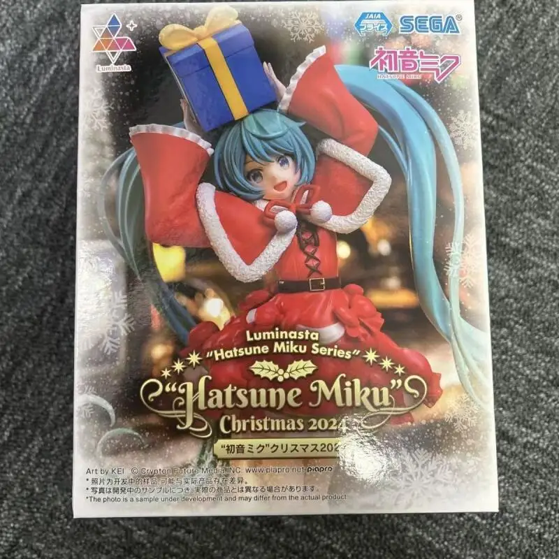 本物のオリジナル在庫セガクリスマス初音ミクルミナスタアニメフィギュアモデルデスクトップ装飾コレクター置物おもちゃギフト