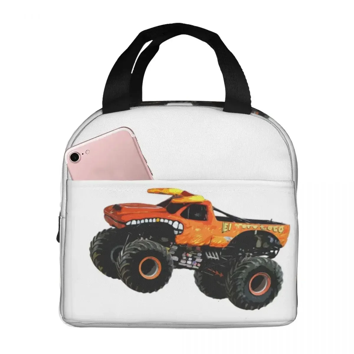 

Изолированные сумки для обеда El Toro Loco - Monster Truck, многоразовые сумки для пикника, термоохлаждающий Ланч-бокс, сумка для обеда для женщин, работы, детей