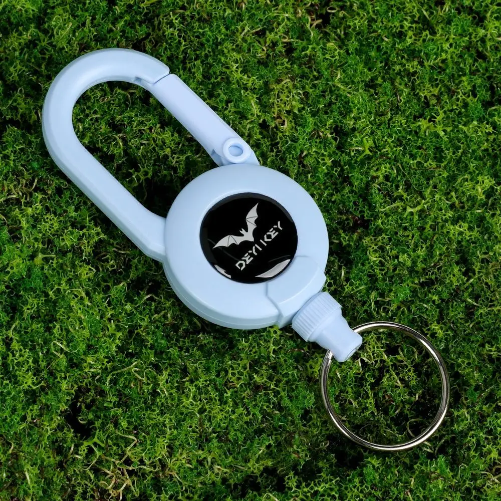 Steel Wire Elastic Mountaineering Buckle Solid Color Anti-theft Telescopic Wire Rope Keychain Plastic Creative