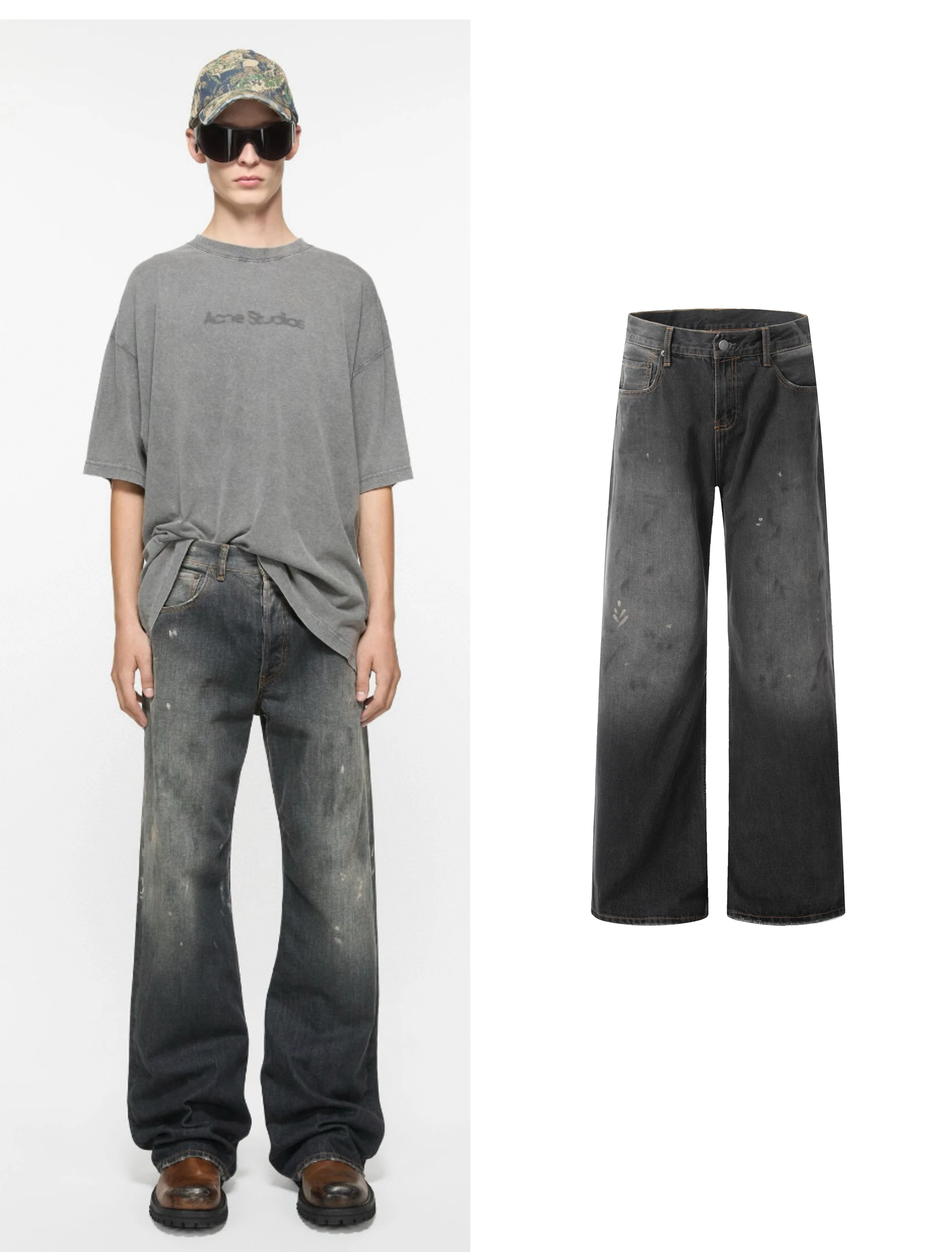 

Винтажные джинсы с прямыми штанинами Waed Fiti adient для мужчин и женщин, повседневная одежда, длинные брюки на молнии со средней талией, джинсовые джинсы