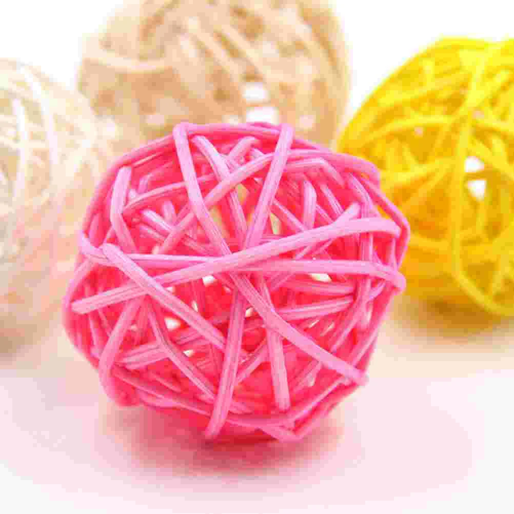 50 Pcs Christmas Party Hanging Ornaments Aromatherapy Rattan Ball Winter Garden Bamboo Wall Decoration