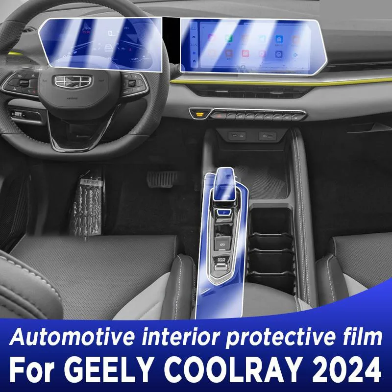 

For GEELY COOLRAY 2024 Gearbox Panel Dashboard Navigation Automotive Interior Protective Film TPU Transparent Anti-Scratch