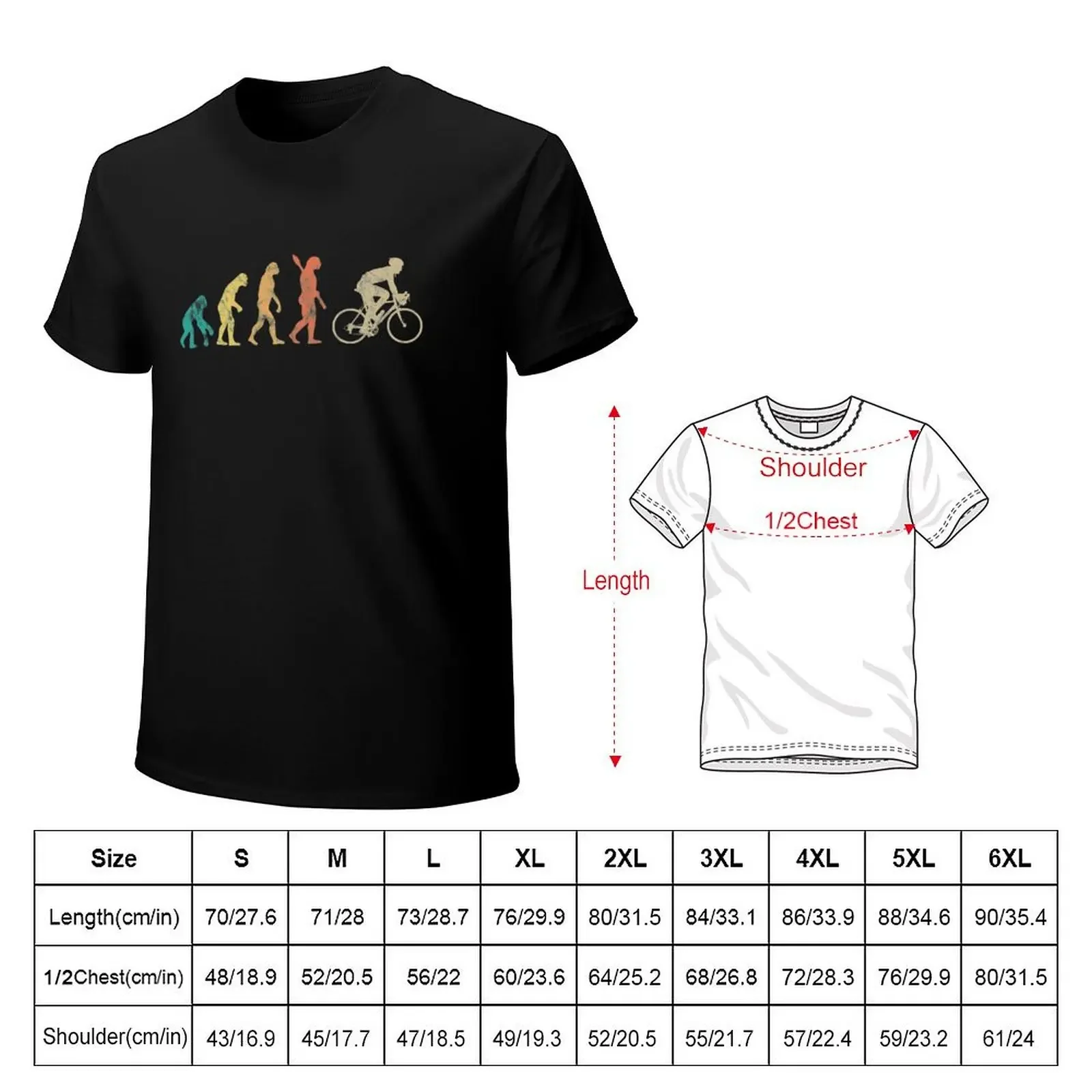 Retro Herren Evolution Radfahren Geschenk für Radfahrer T-Shirt ästhetische Kleidung personalisierte T-Shirts für Männer