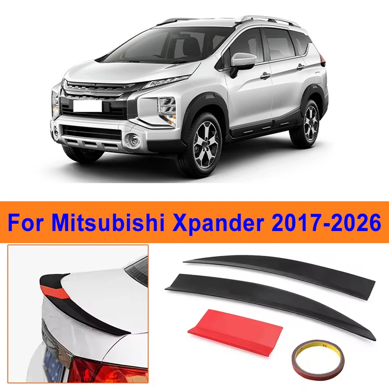 

For Mitsubishi Xpander 2017-2026 3-Section ABS Rear Trunk Spoiler 115-125cm Adjustable Sports Decor Top Wing Car Exterior Parts