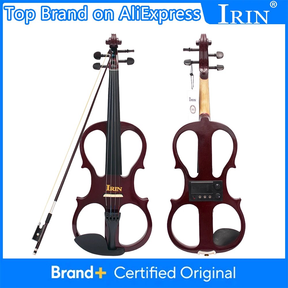 

IRIN 4/4 Electric Smart Violin Kit for Beginner Profe Silent Electric Violin with Hard Case Headphones Connecting Cables Violin