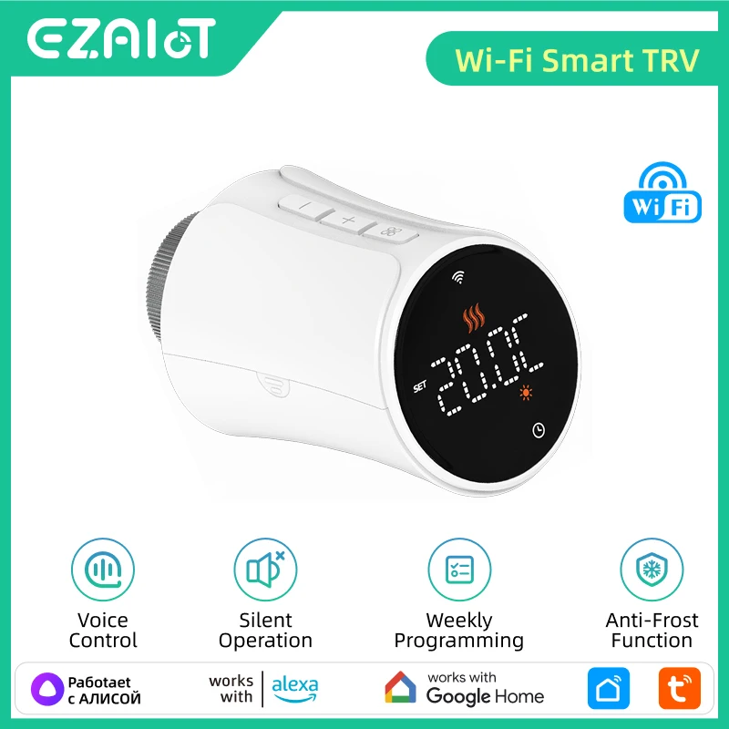 

Tuya Smart WiFi термостатический радиаторный клапан TRV головка привода дистанционный регулятор температуры нагреватель поддержка Alexa Google Home