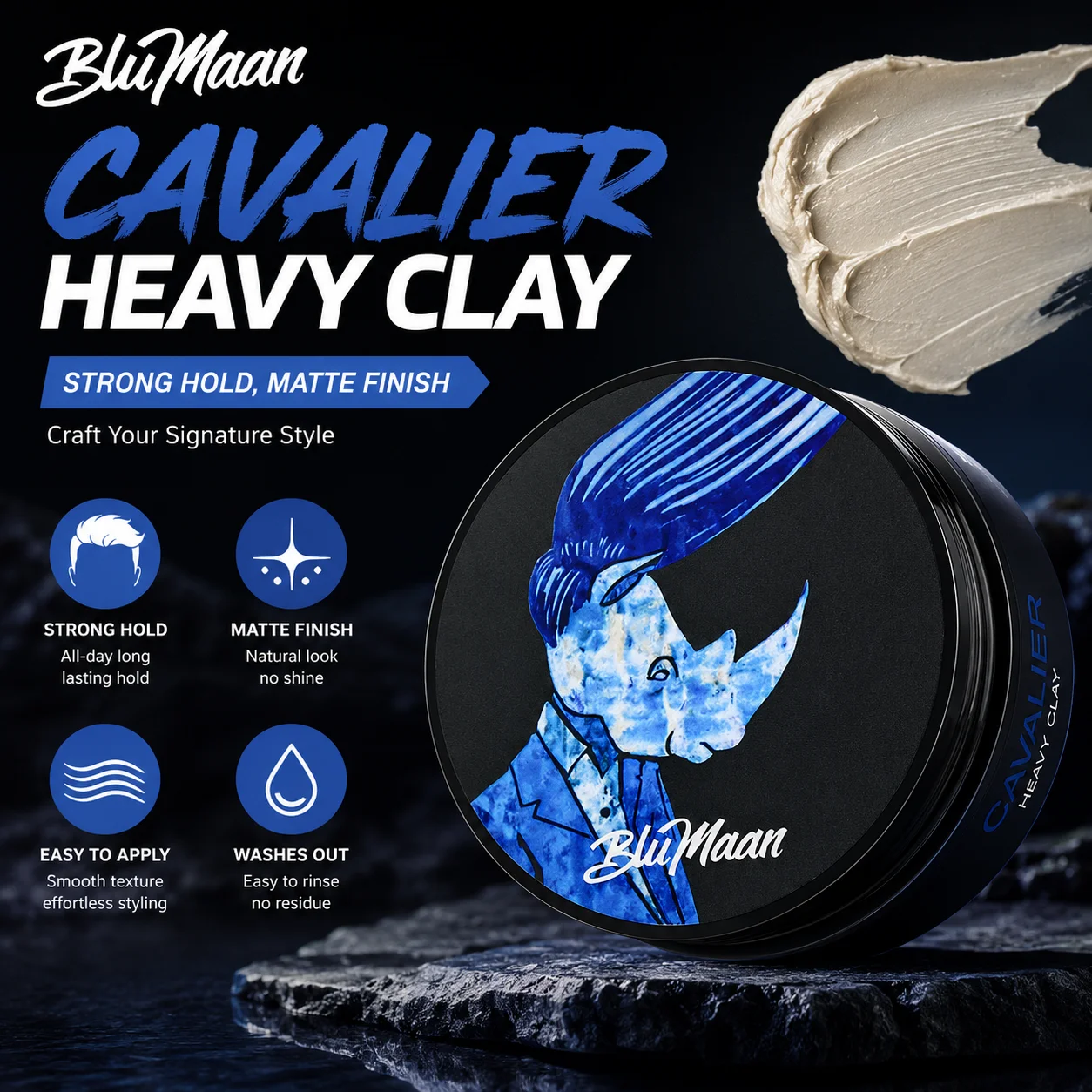 Hair Styling Pomade & Gel for Men - Strong Hold Restoring Ointment, Long Lasting Hair Wax with Natural Shine