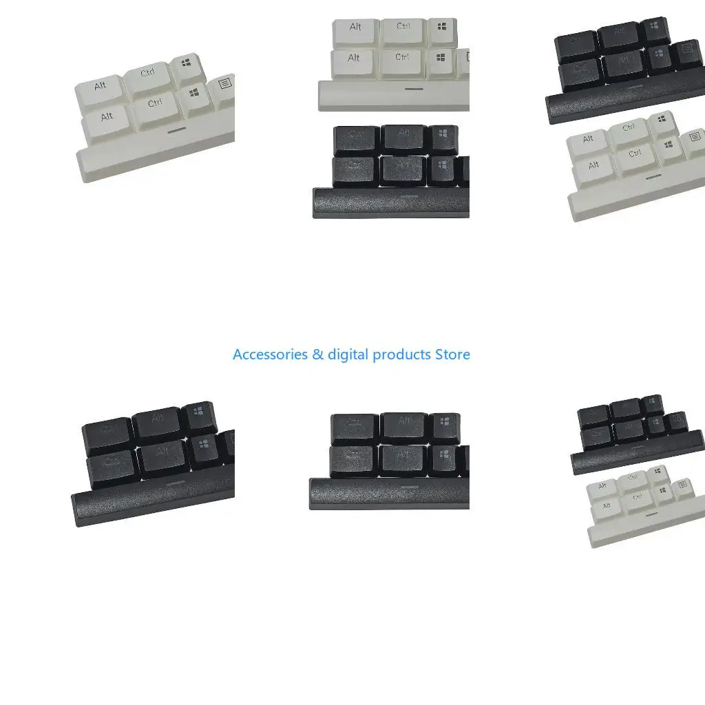 77JD PBT Keycap 8 for Key Douhle Shot Black White Through Keycap For