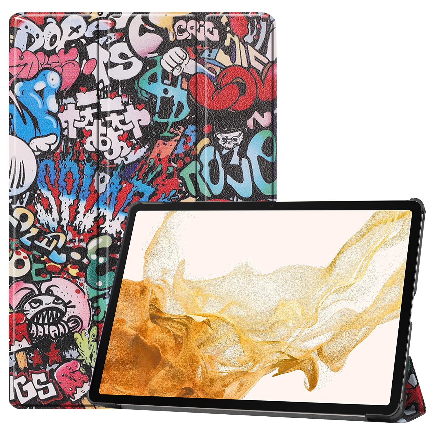 For Samsung Galaxy Tab S10 Plus S9 S8 S7 Plus 12.4 inch Case Fold Stand Cover for Galaxy Tab S7FE S9 FE Plus 12.4 Tablet Case