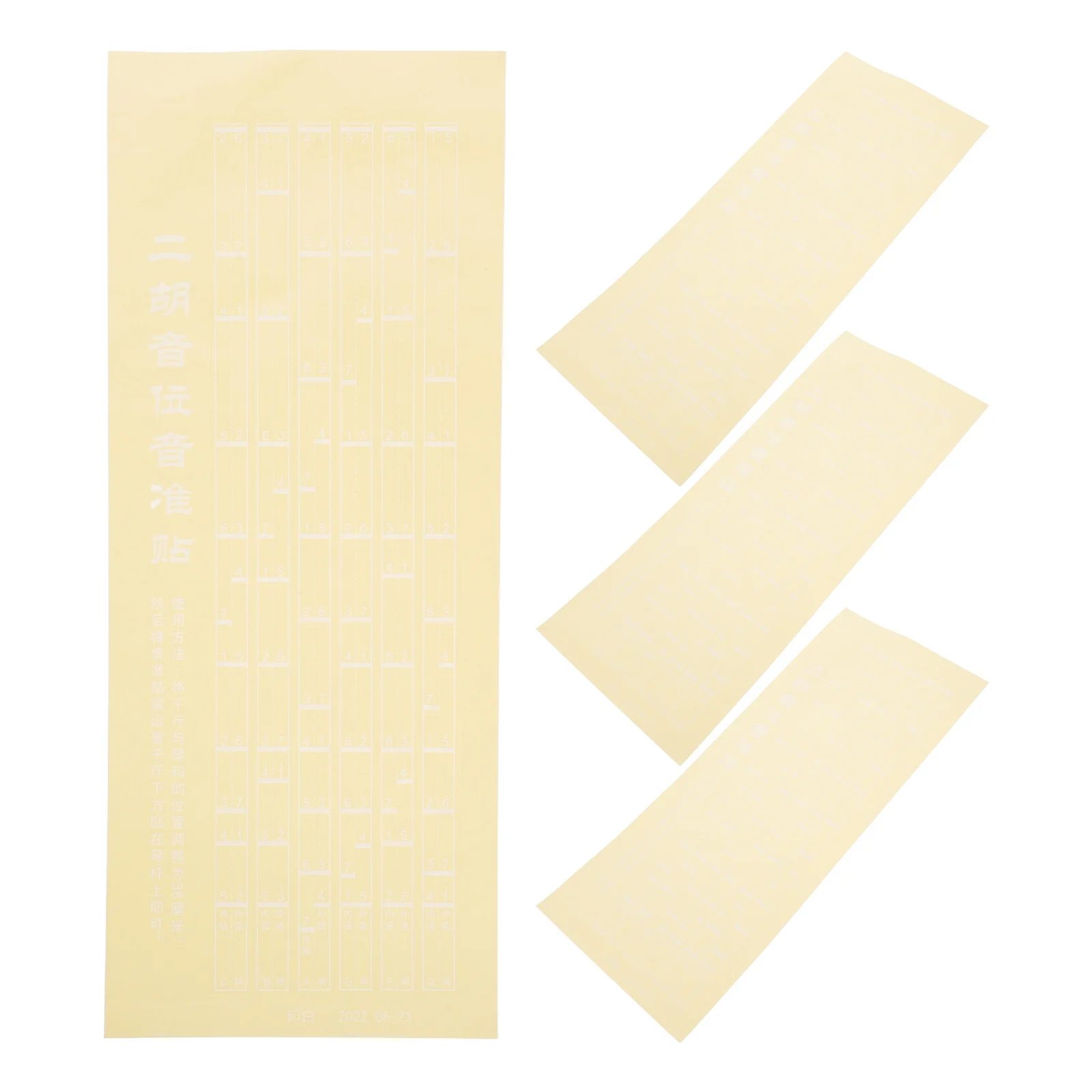 

4 Sheets Erhu Fretboard Stickers Professional Scale Note Map Decals Portable Erhu Practice Trainer Tool for Efficient Learning