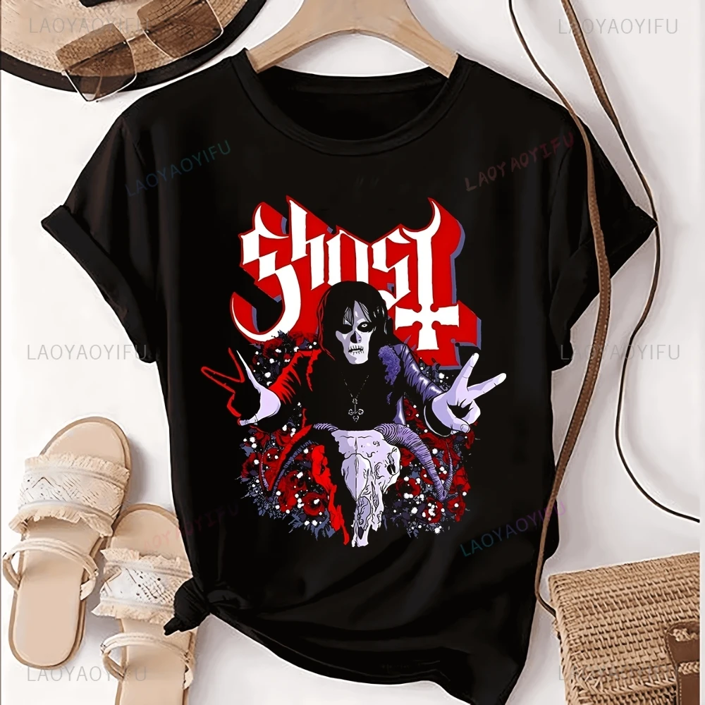 Vintage Swedish Rock Band Ghost Band Printed T-shirt Top Ghost Band Trend Short Sleeve Unisex Shirt Graphic Oversized T-shirt