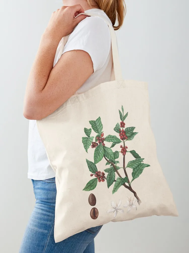 

Coffee Plant Botanical Illustration Tote Bag shopping bags foldable woman shopping bag eco pack university shopper bag