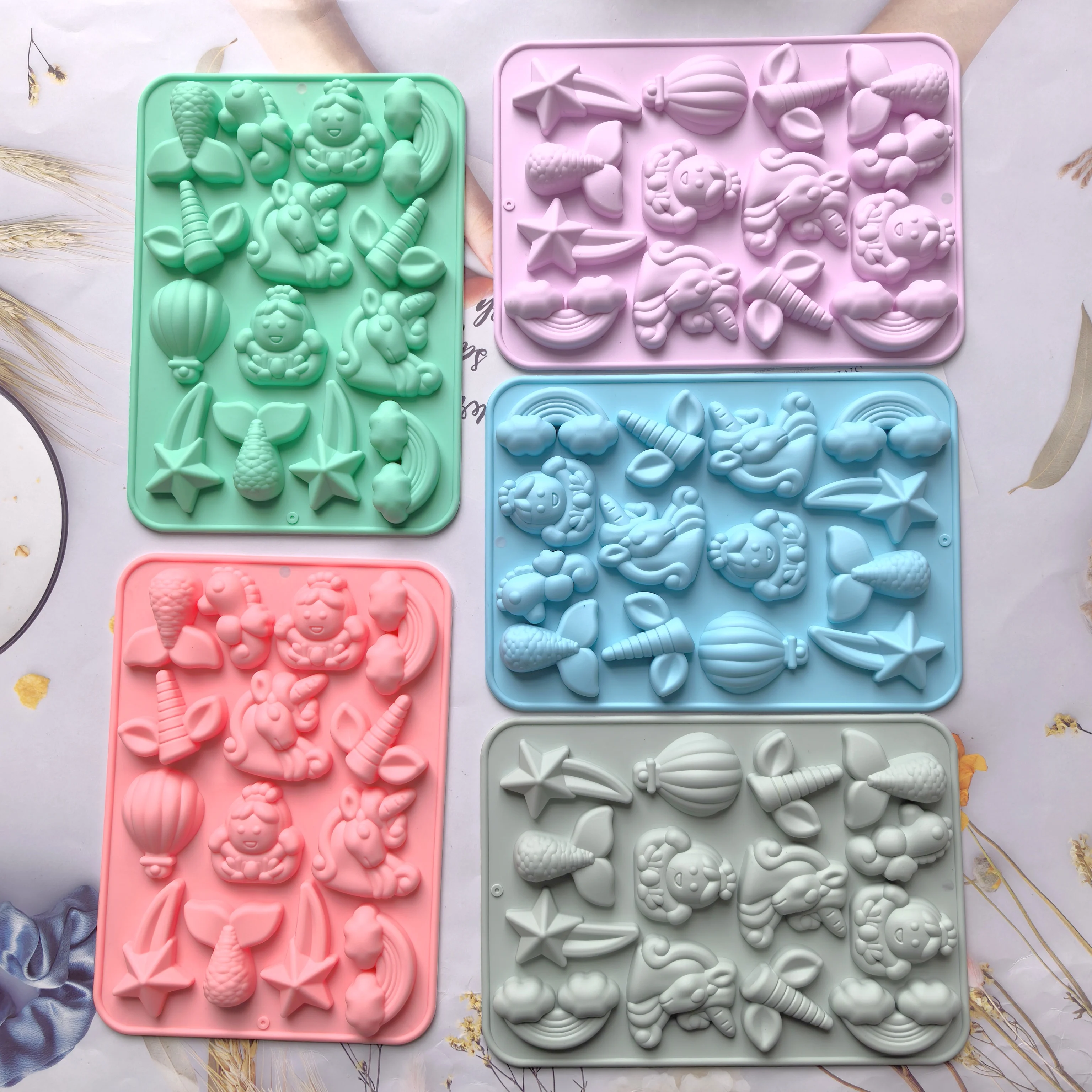 1pc Creative unicorn shaped silicone mold, mousse cake baking mold, French dessert mold suitable for pastry chocolate trays
