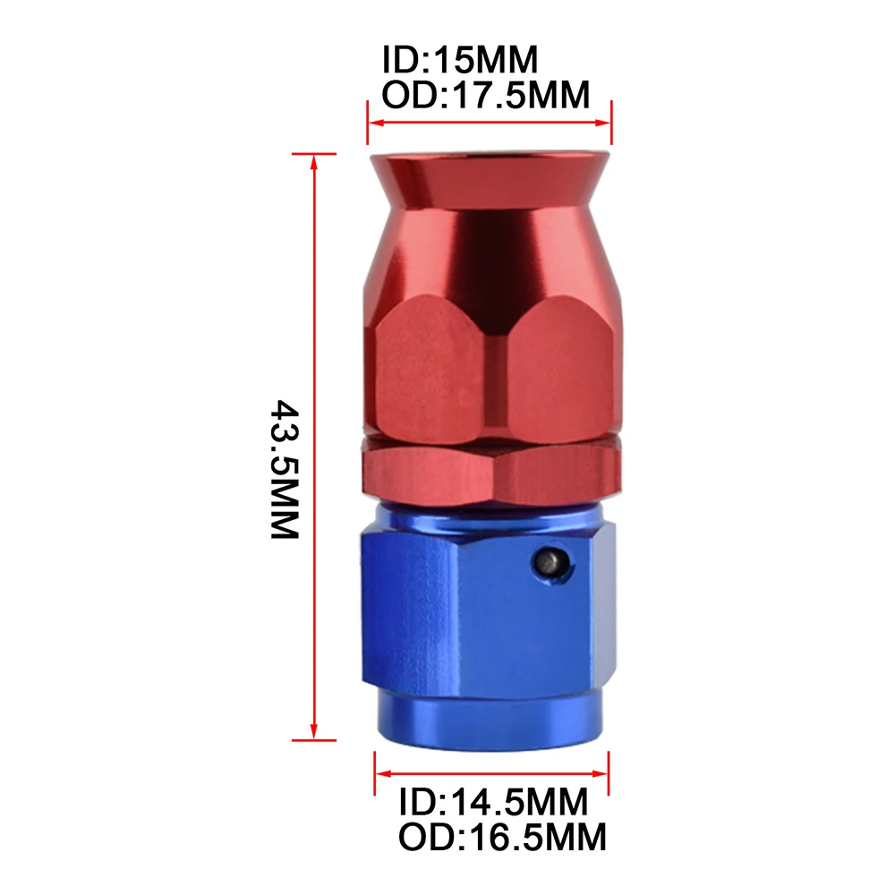 0° AN4~AN20 PTFE Automotive modification aluminum alloy oil cold joint connector oil cold radiator oil pipe quick connector