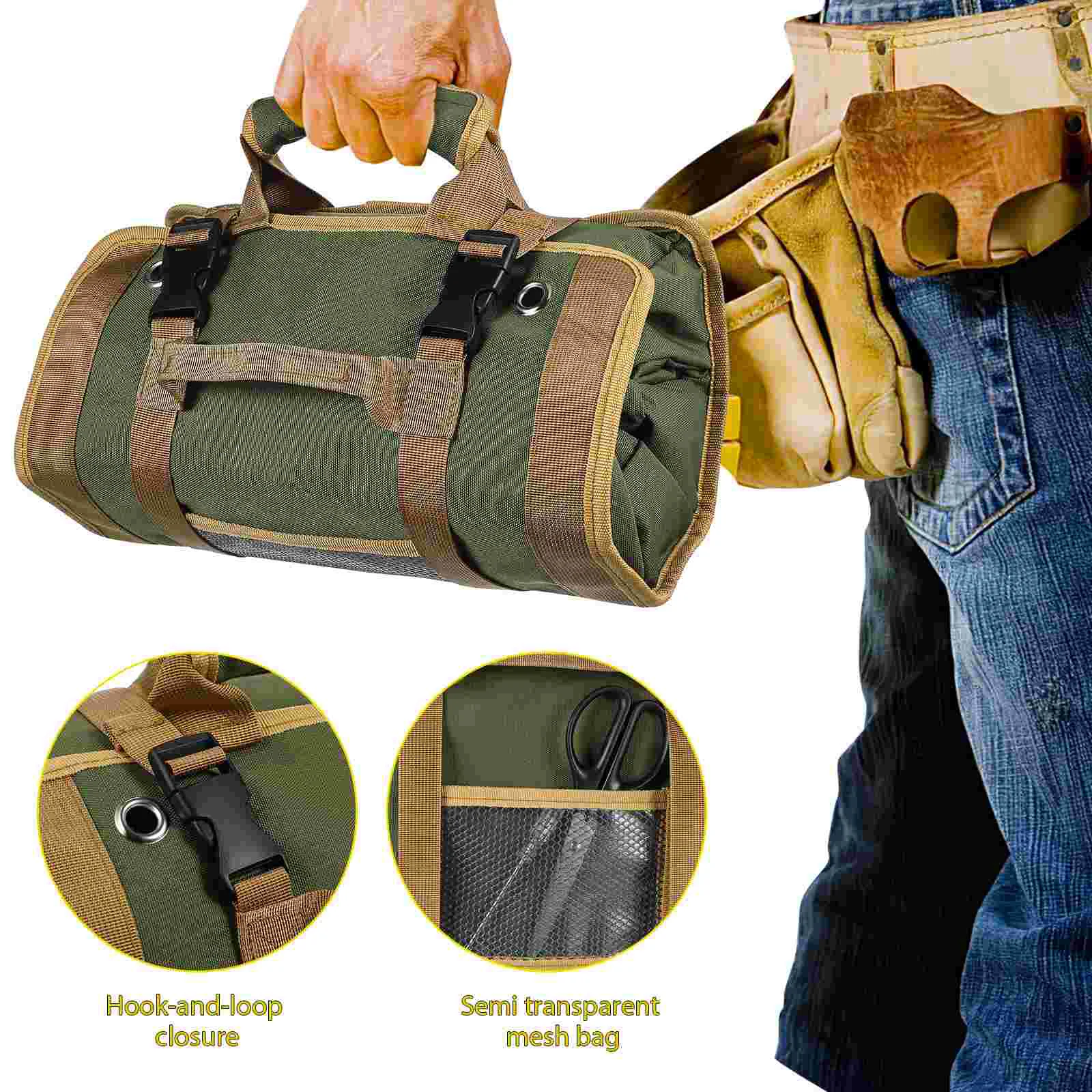 Hand Hardware Kit Tool Bags Organizer Utility Dark Green Oxford Cloth Wrench Pouch