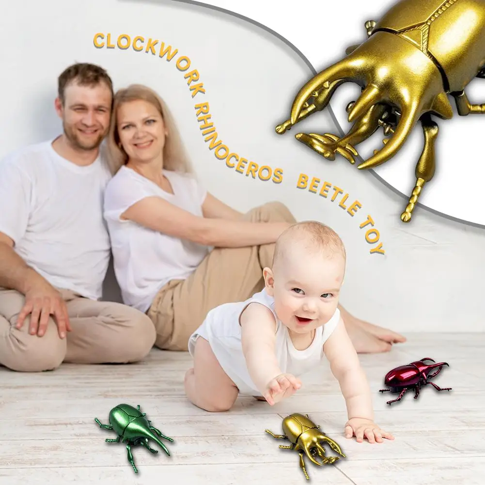 Realistisches Nashorn-Käfer-Design, sanftes Berührungserlebnis, hochwertiges Material, verschiedene Farboptionen, lustiges Aufzieh-Gameplay-Spielzeug