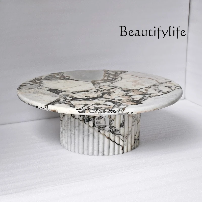 Italian light luxury natural marble coffee table living room minimalist modern home designer high-end creative