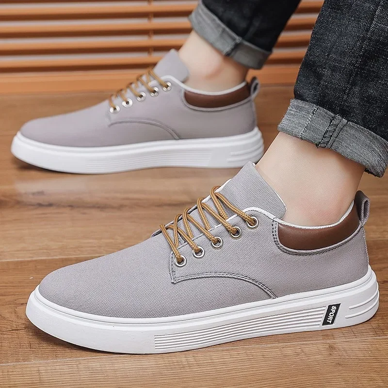 Men's Canvas Shoes Autumn Breathable Walking Casual Shoes for Men Lightweight Platform Sneakers Adolescent Fashion Board Shoes