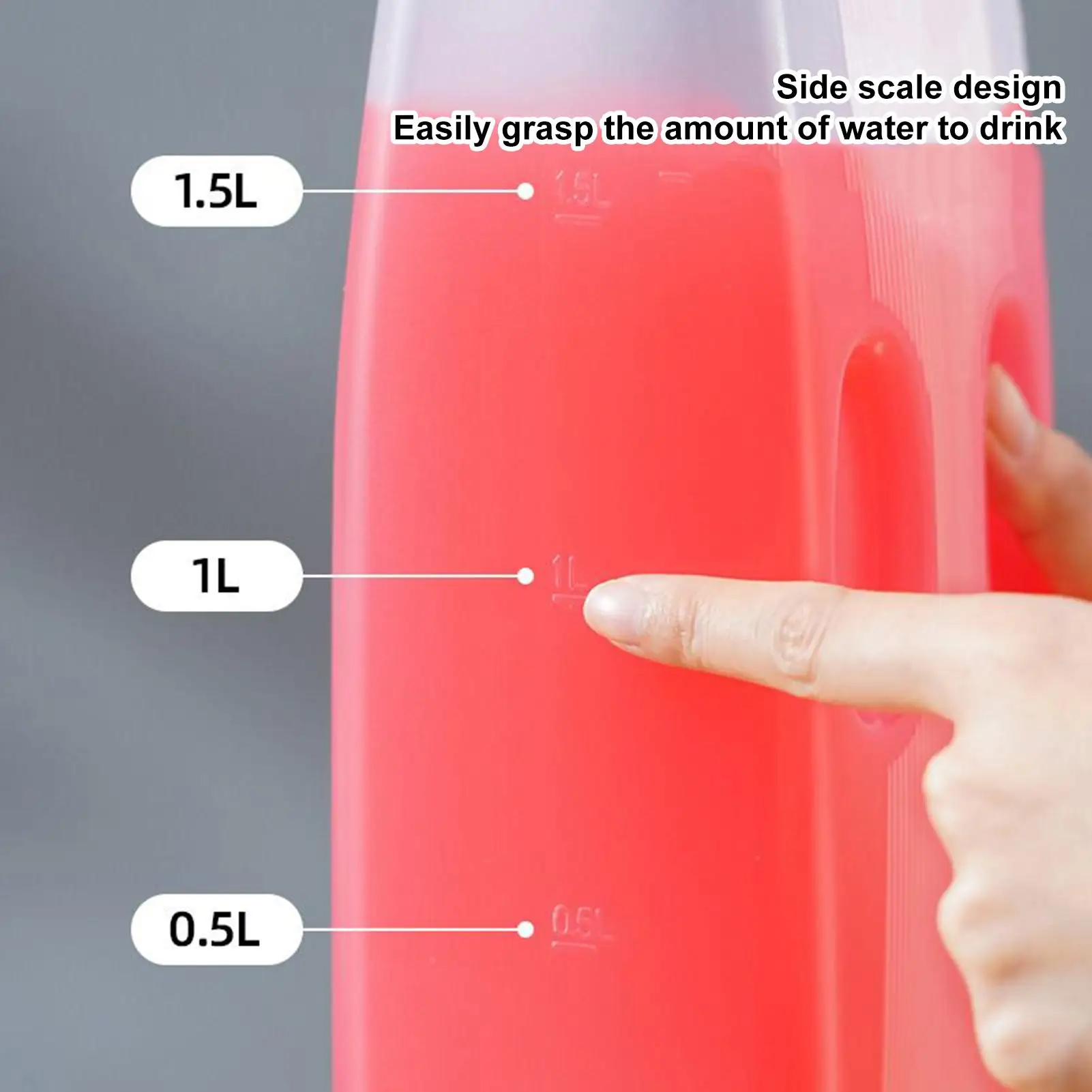 Juice Bottle Empty Bottles for Cold Drinks 2L Hot Weather Fridge Beverage Kettle with Scale and Lid for Soda Water Coffee Milk