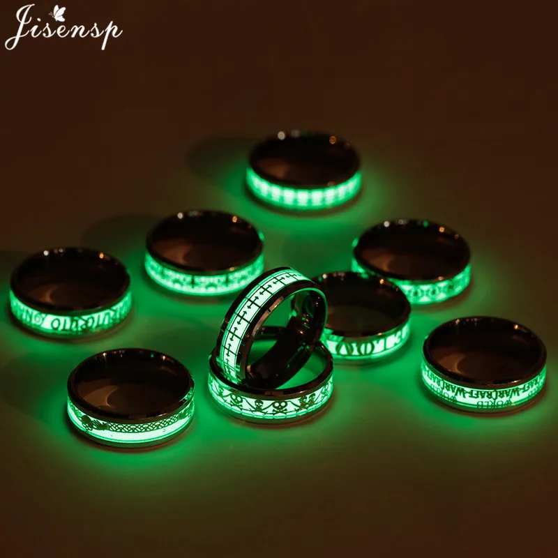 2026 Stainless Steel Glowing In Dark Heart Finger Rings for Men Women Punk Music Dragon Luminous Ring Couple Jewelry Anel view 6