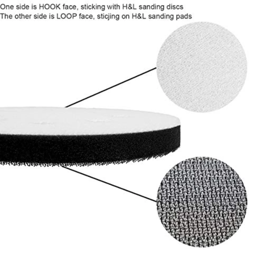 2 Pack Interface Pad 5 Inch 8 Holes Hook and Loop Soft Sponge Cushion Buffer Pads for Sanding Disc 125mm Orbital Sander Pads