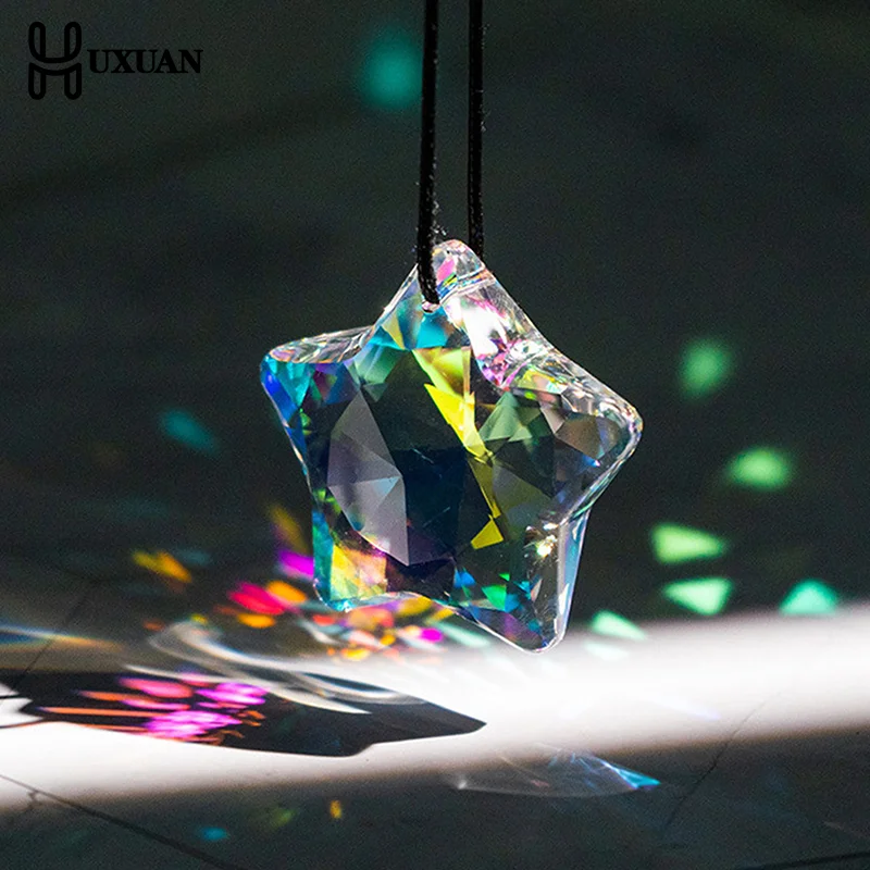 بلورات الرياح الرنين بريزم الشمس الماسكون اليدوية مجوهرات حديقة معلقة قلادة قوس قزح المطارد زخرفة نافذة حديقة ديكور