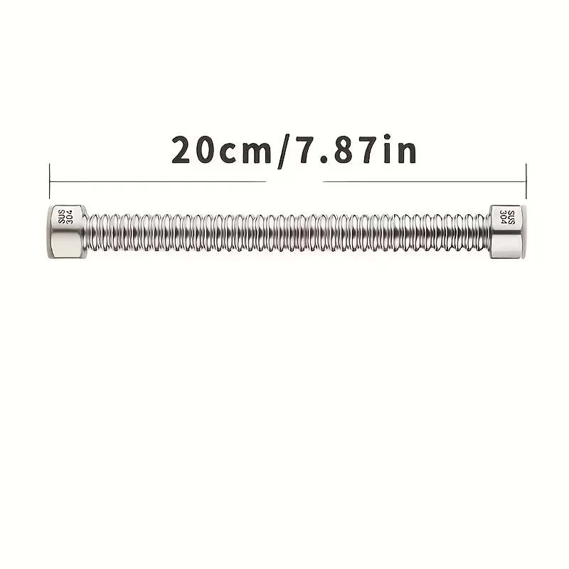 G1/2 304 Stainless Steel Bellows Pipe, High Temp Resistant Bendable Corrugated Supply Hose for Water Heater & Toilet Inlet